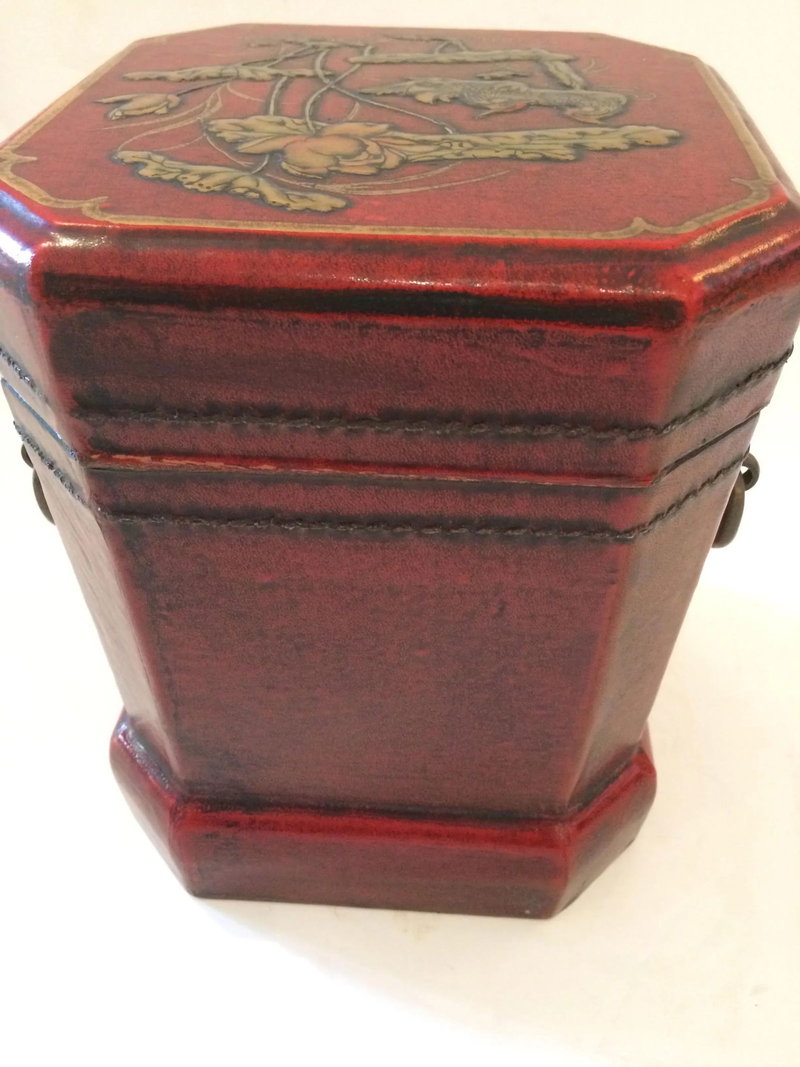 Chinoiserie Leather Embossed Decorative Box - 11