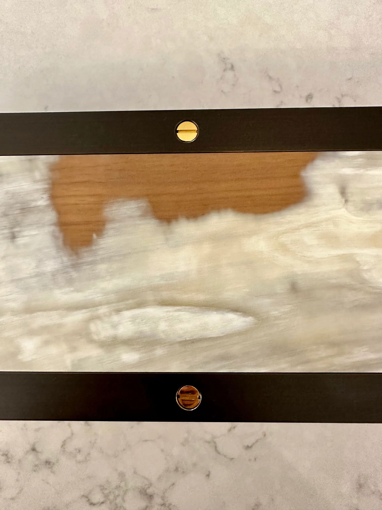 Arcahorn Oil Rubbed Bronze and Brass Oak Box With Lid, Made in Italy - 4