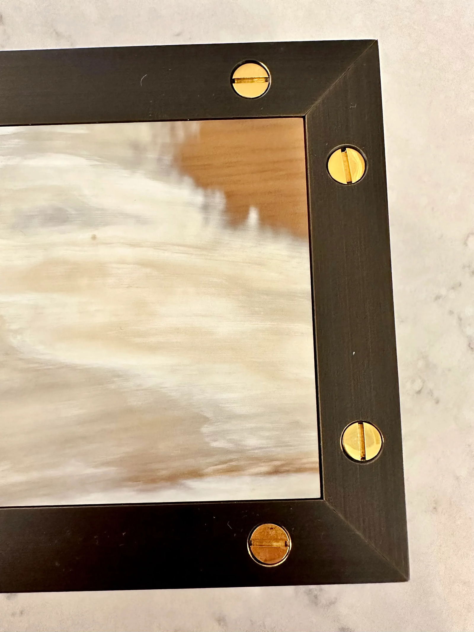 Arcahorn Oil Rubbed Bronze and Brass Oak Box With Lid, Made in Italy - 5