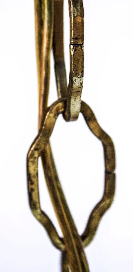 Large Mid-Century Crystal Chandelier Six Glass Branches Glass Bobeches - 7