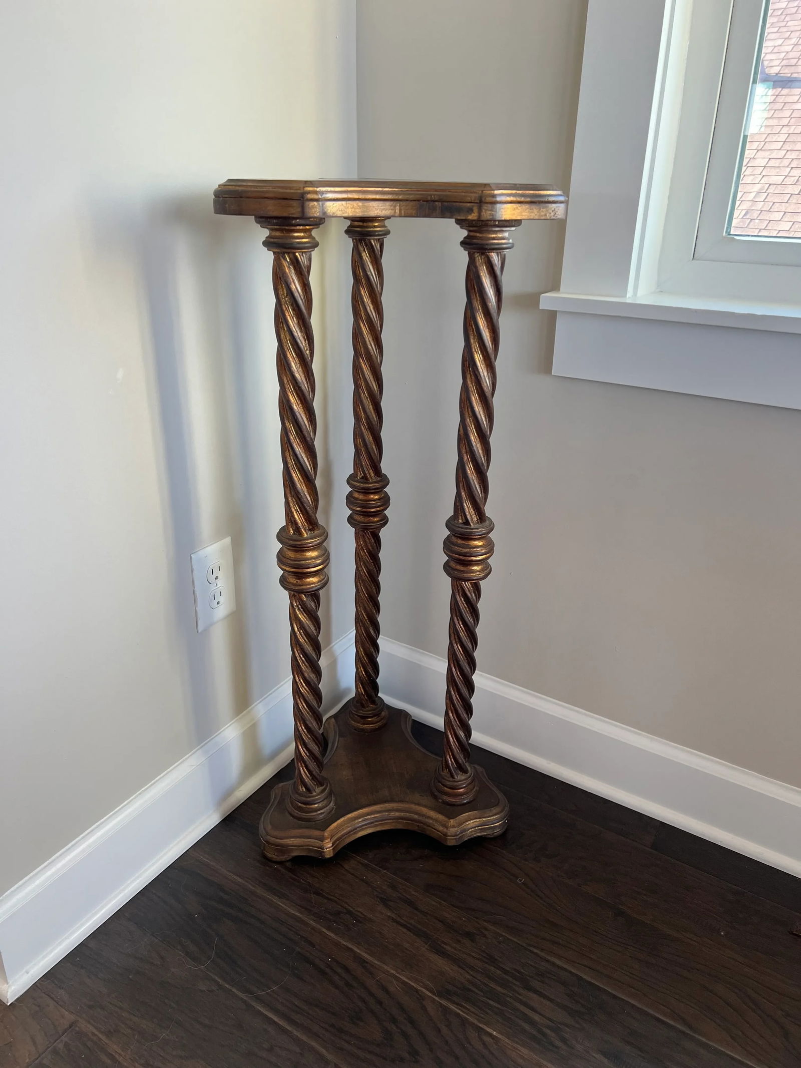 Vintage Venetian Gold Twisted Leg Pedestal - 3