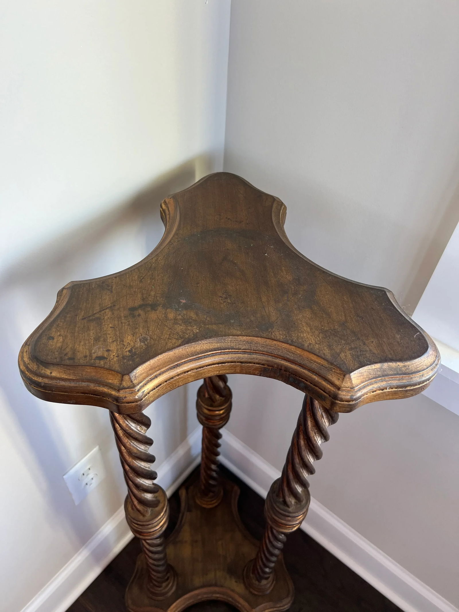 Vintage Venetian Gold Twisted Leg Pedestal - 5