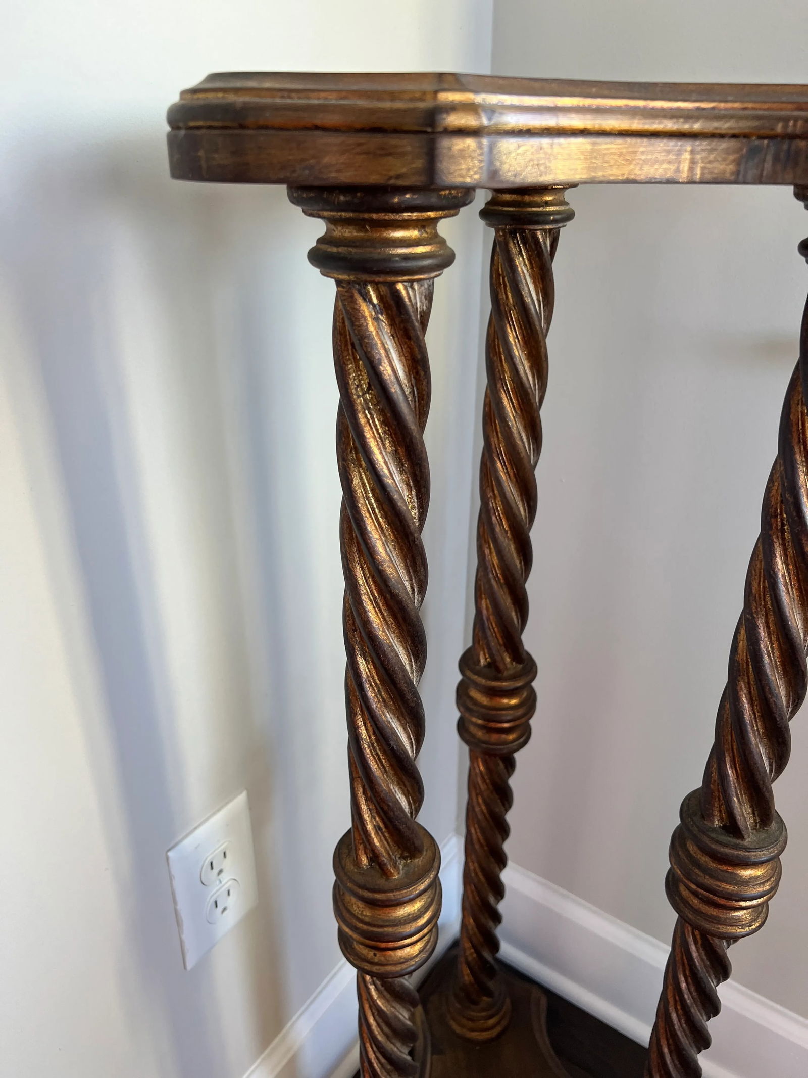 Vintage Venetian Gold Twisted Leg Pedestal - 6