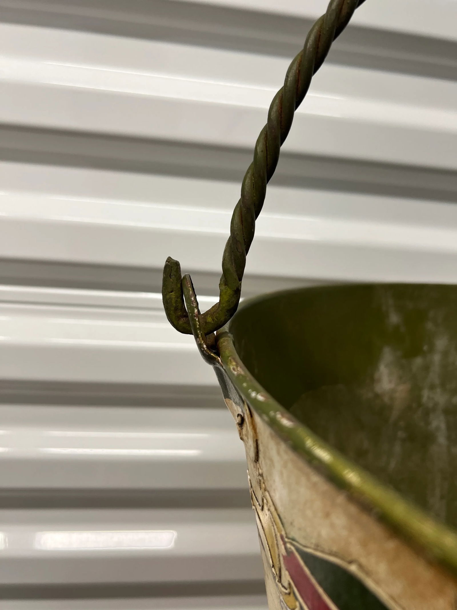 Vintage Gucci Style Hand Painted Horse Bit Bucket or Trash Can - 4