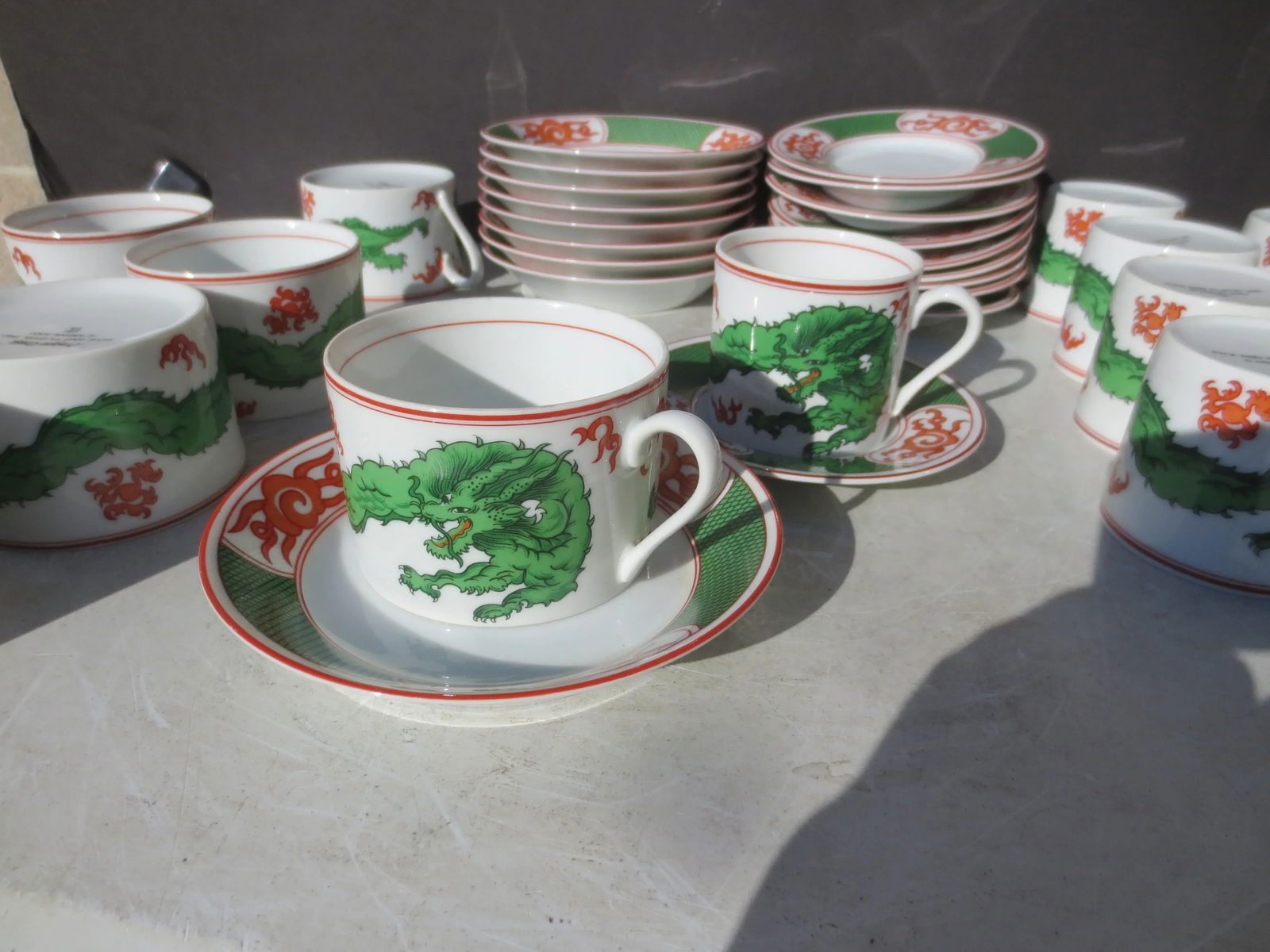 Fitz and Floyd Dragon Crest Coffee and Expresso Cups and Saucers, Set of 36 - 5