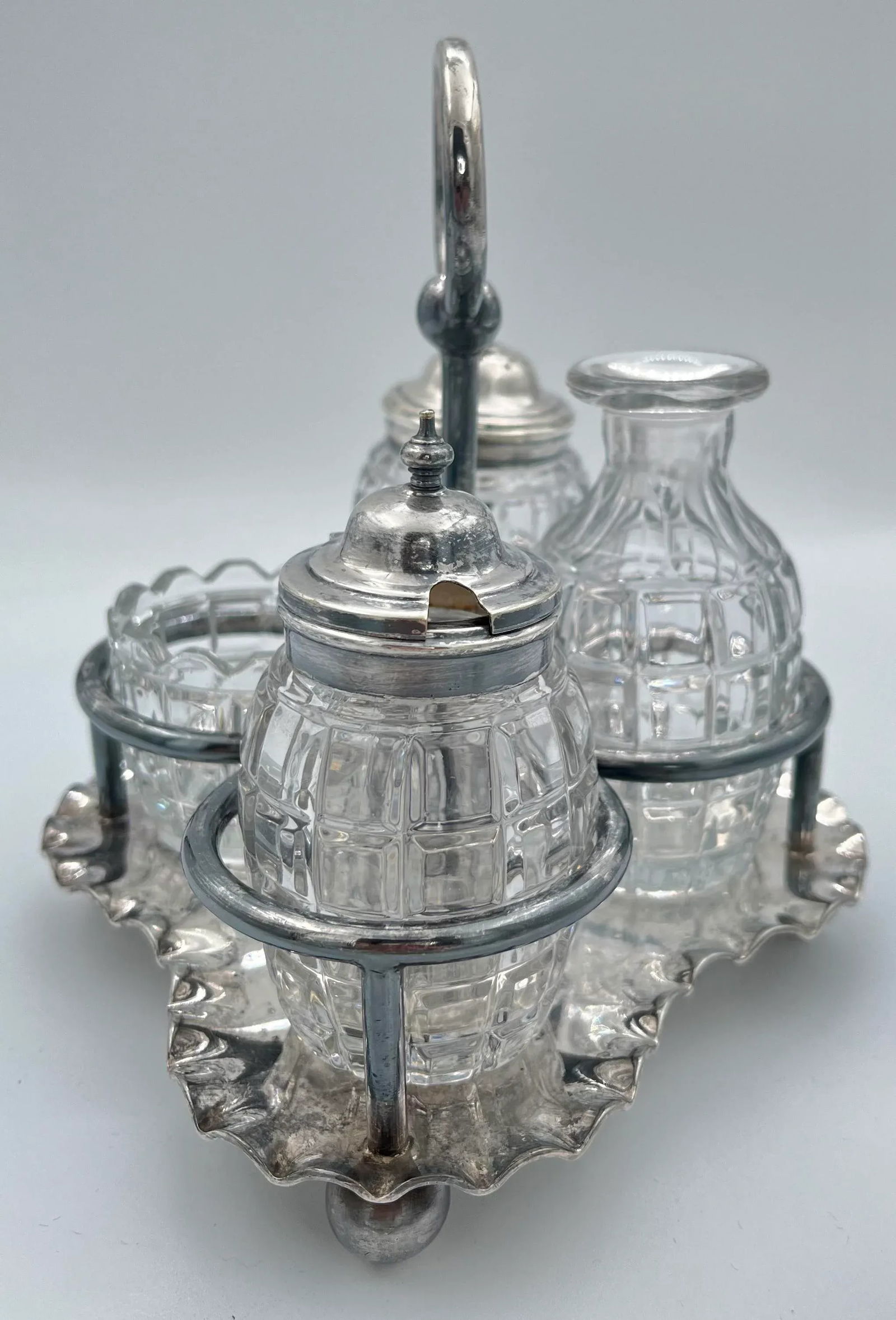 1890s James Dixon & Sons Silverplate Cruet Condiment Set - 2
