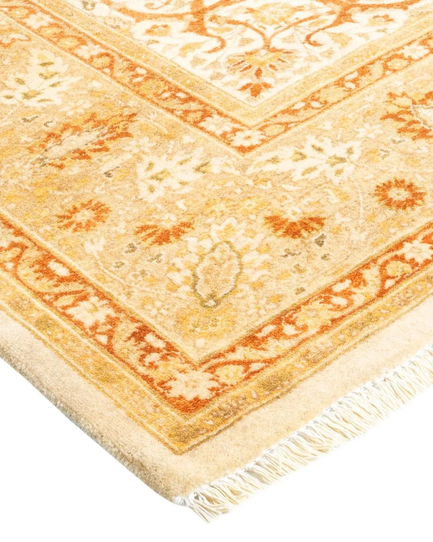 Mogul, One-of-a-Kind Hand-Knotted Area Rug - Ivory, 6' 2" x 9' 4" - 2