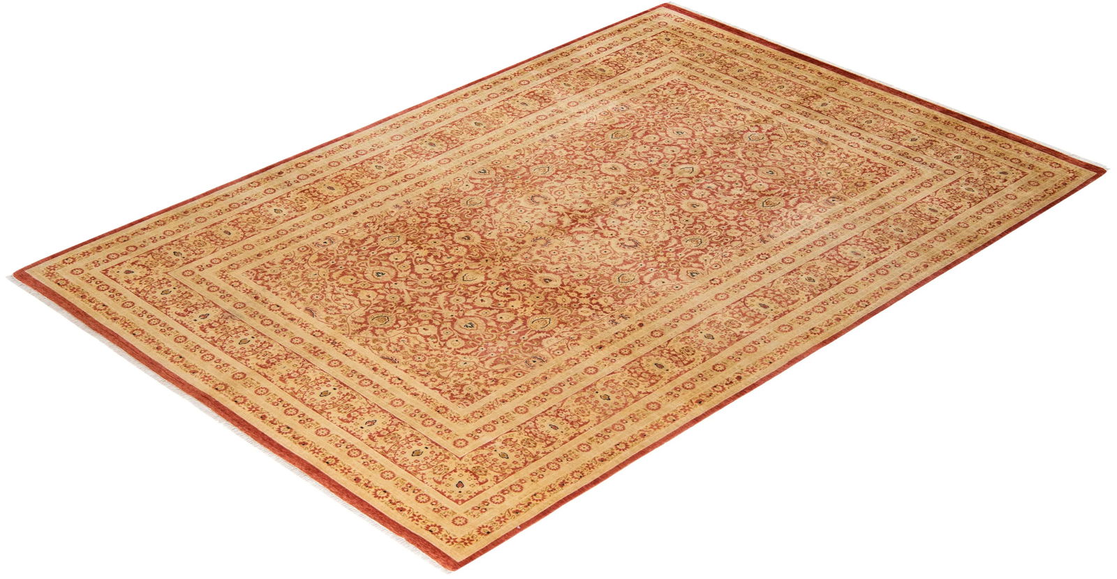 Mogul, One-of-a-Kind Hand-Knotted Area Rug - Orange, 6' 3" x 9' 2" - 8