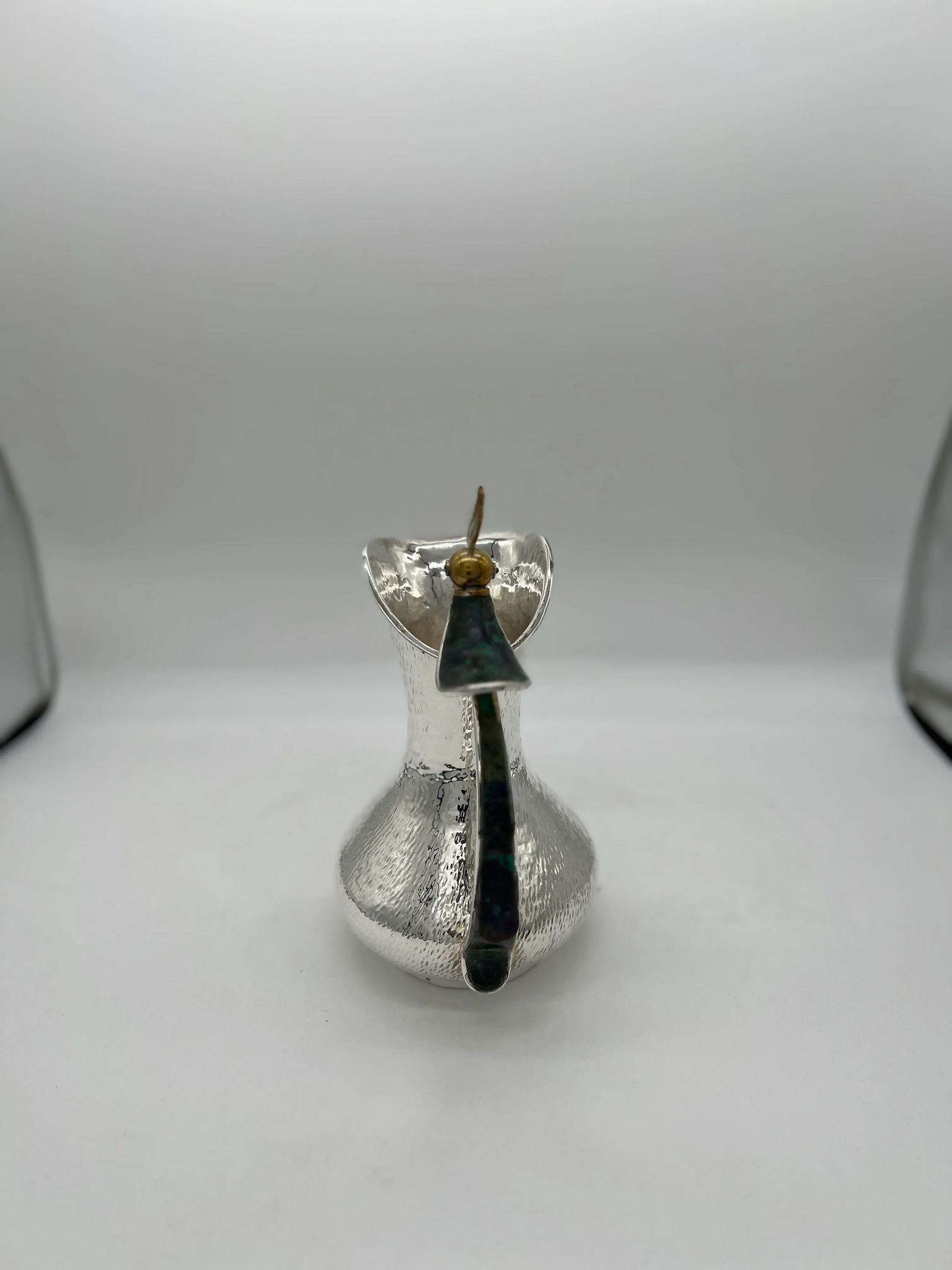 Vintage Los Castillo Malachite, Lapis Lazuli & Brass Mounted Silver Plated Pitcher - 2