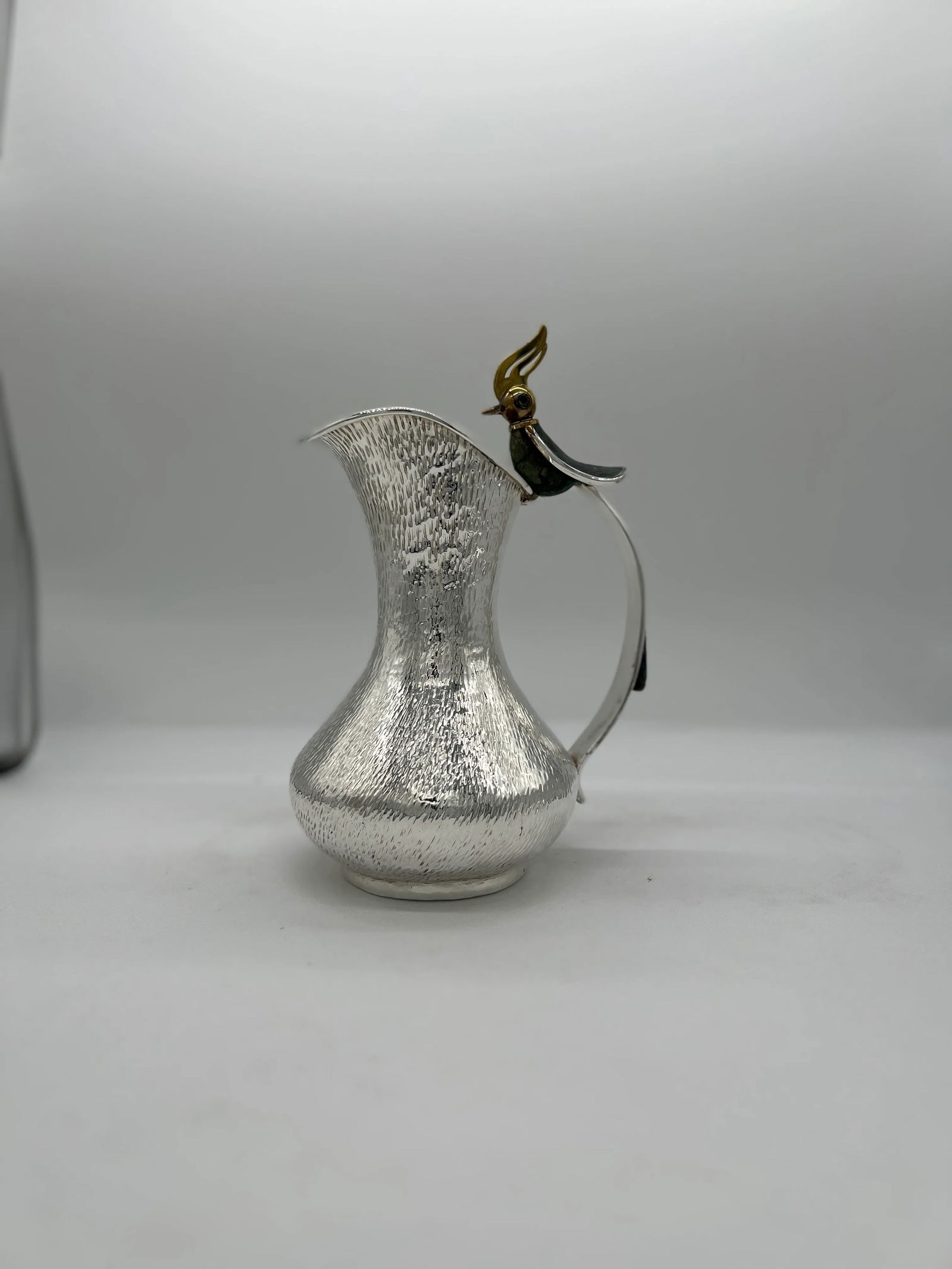 Vintage Los Castillo Malachite, Lapis Lazuli & Brass Mounted Silver Plated Pitcher - 3