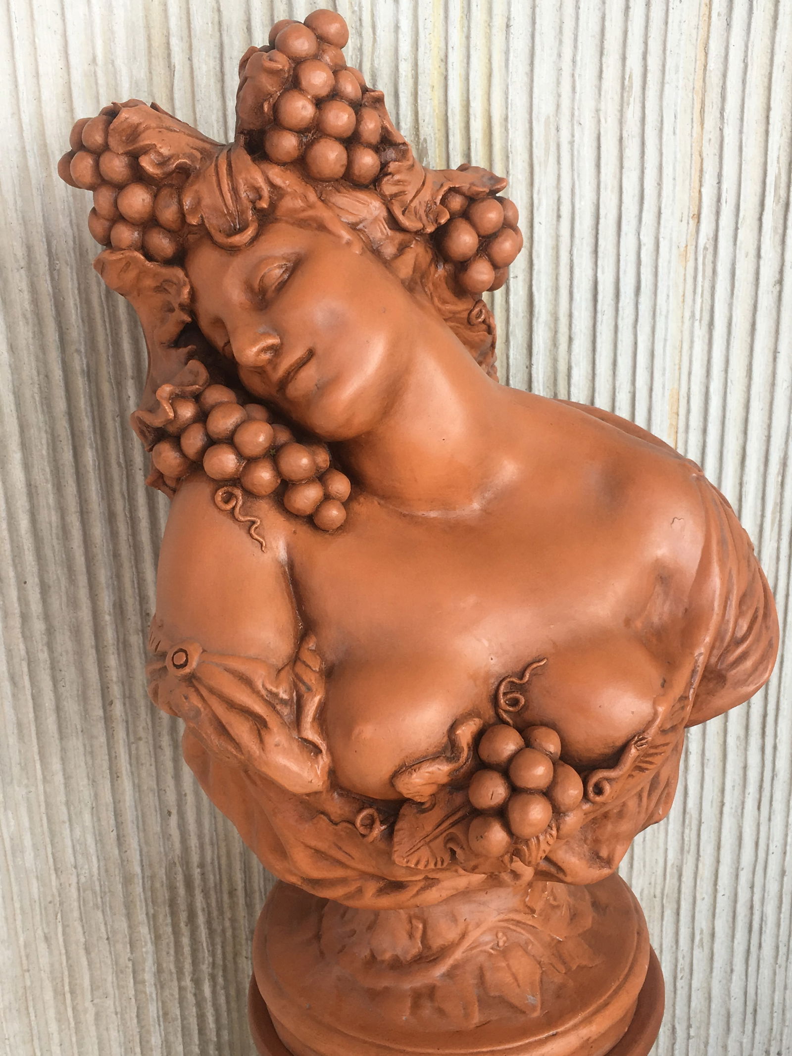 19th Century Spectacular Clay Goddess of Summer in a Matching Pedestal - 3