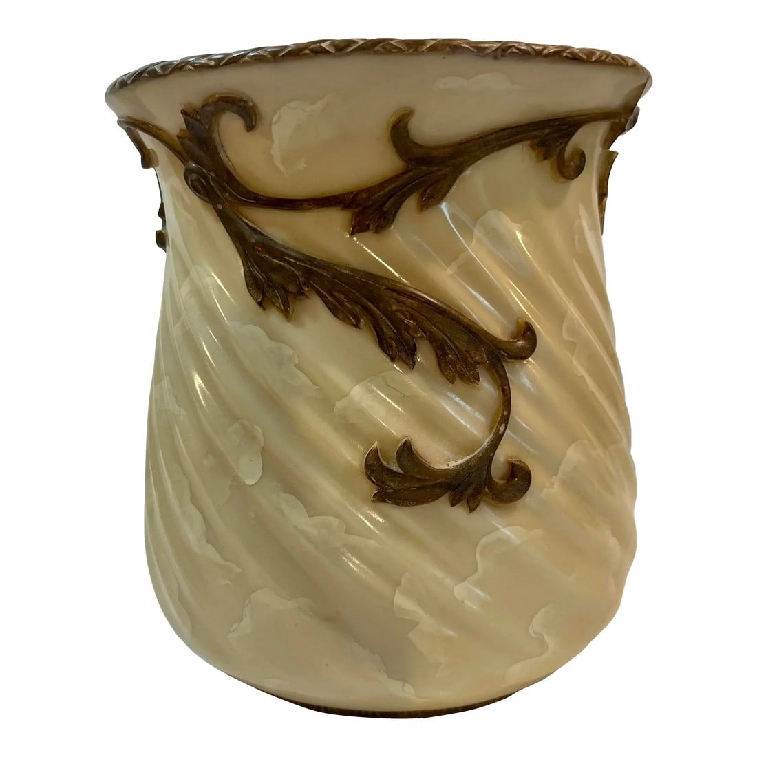 Vintage Dorothy Draper Style Hand Painted Faux Marble Bathroom Wastebasket: Introducing the Vintage Dorothy Draper Style Hollywood Regency Hand-Painted Faux Marble and Faux Brass Bathroom Wastebasket, a true masterpiece that combines elegance and functionality. This