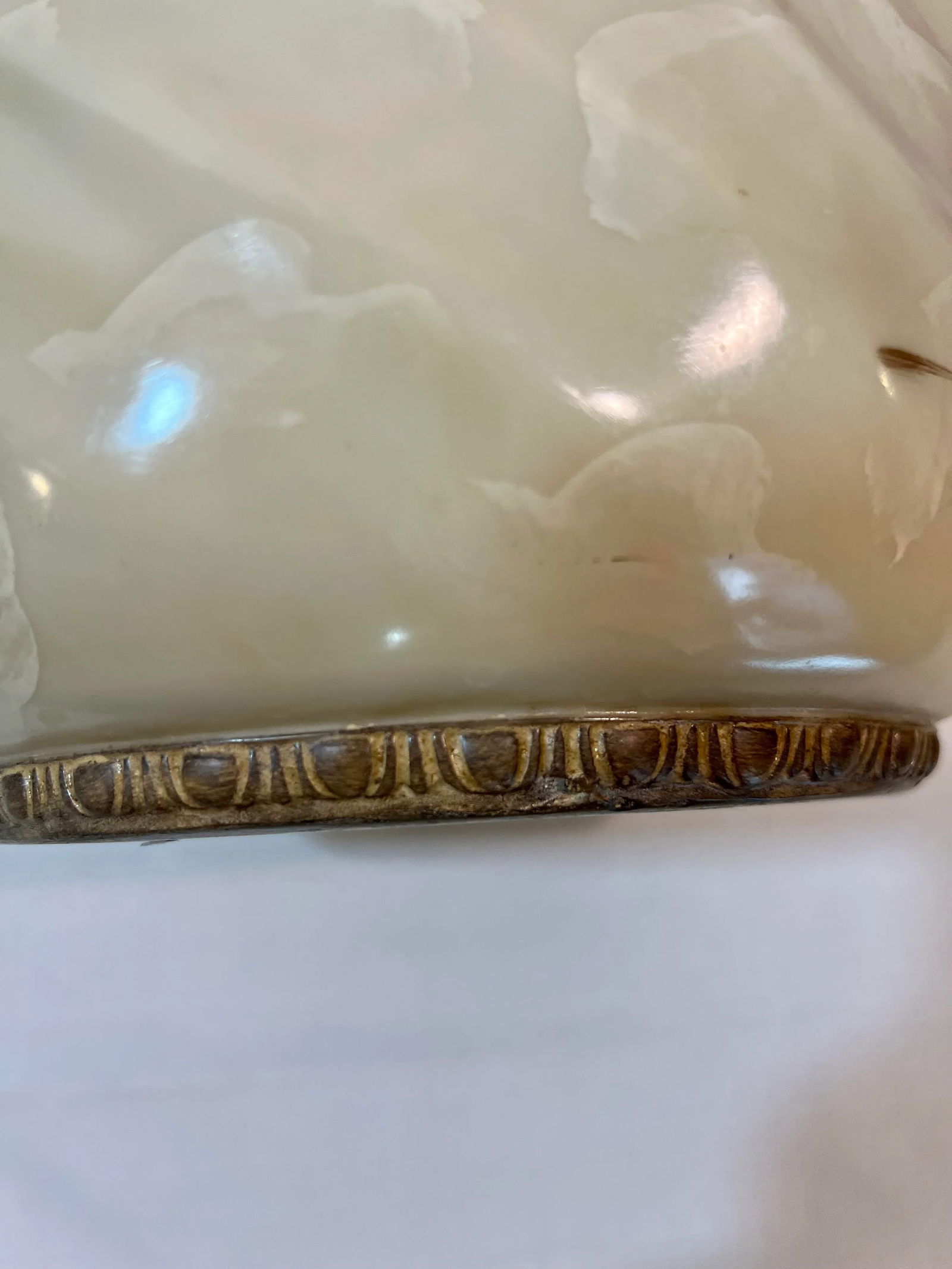 Vintage Dorothy Draper Style Hand Painted Faux Marble Bathroom Wastebasket - 6