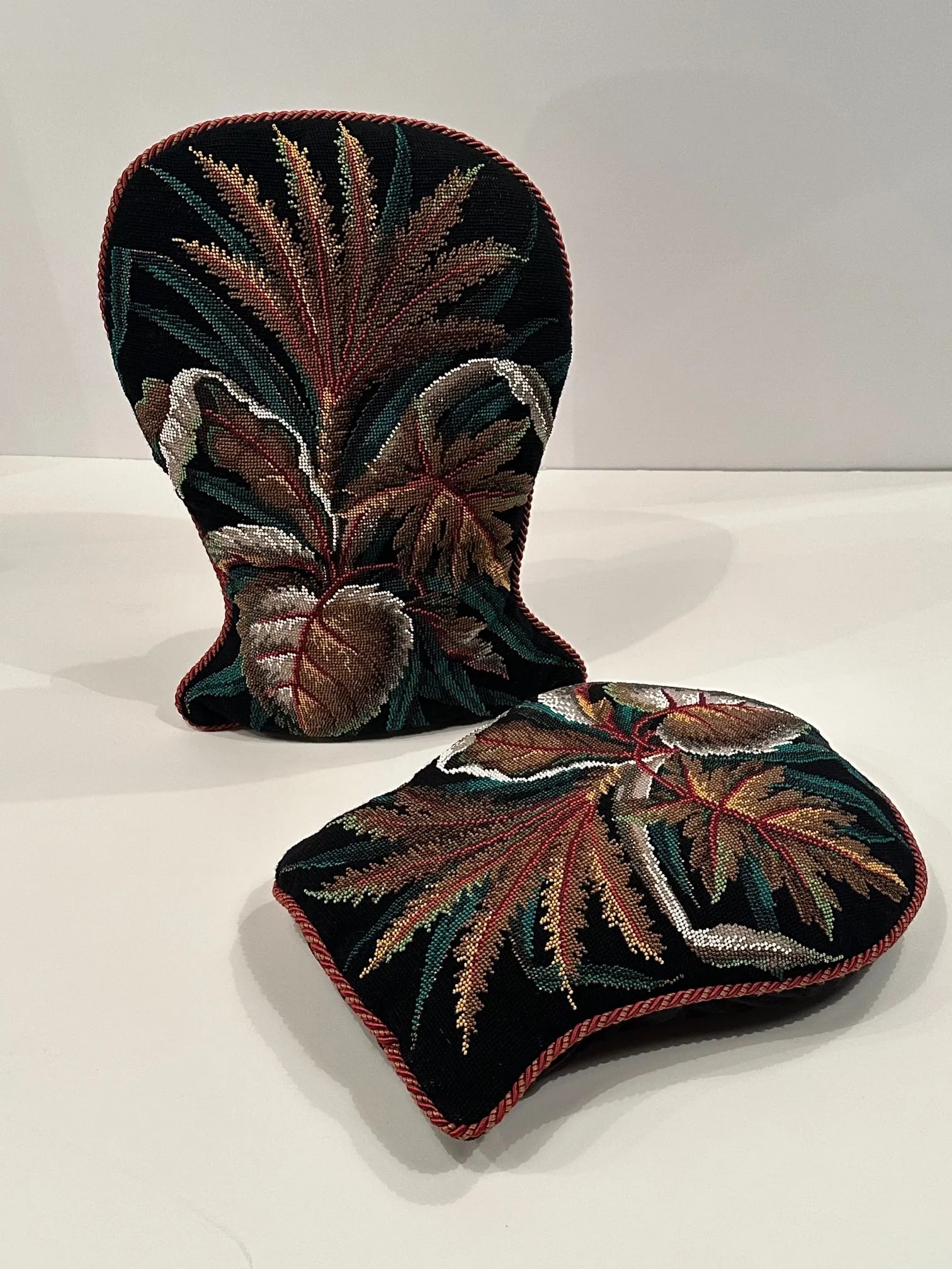 Beadwork Victorian Pillows -A Pair - 11