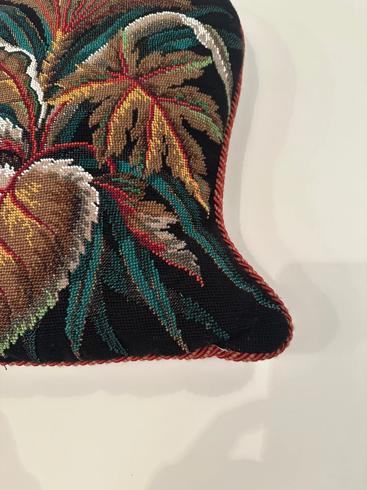 Beadwork Victorian Pillows -A Pair - 12