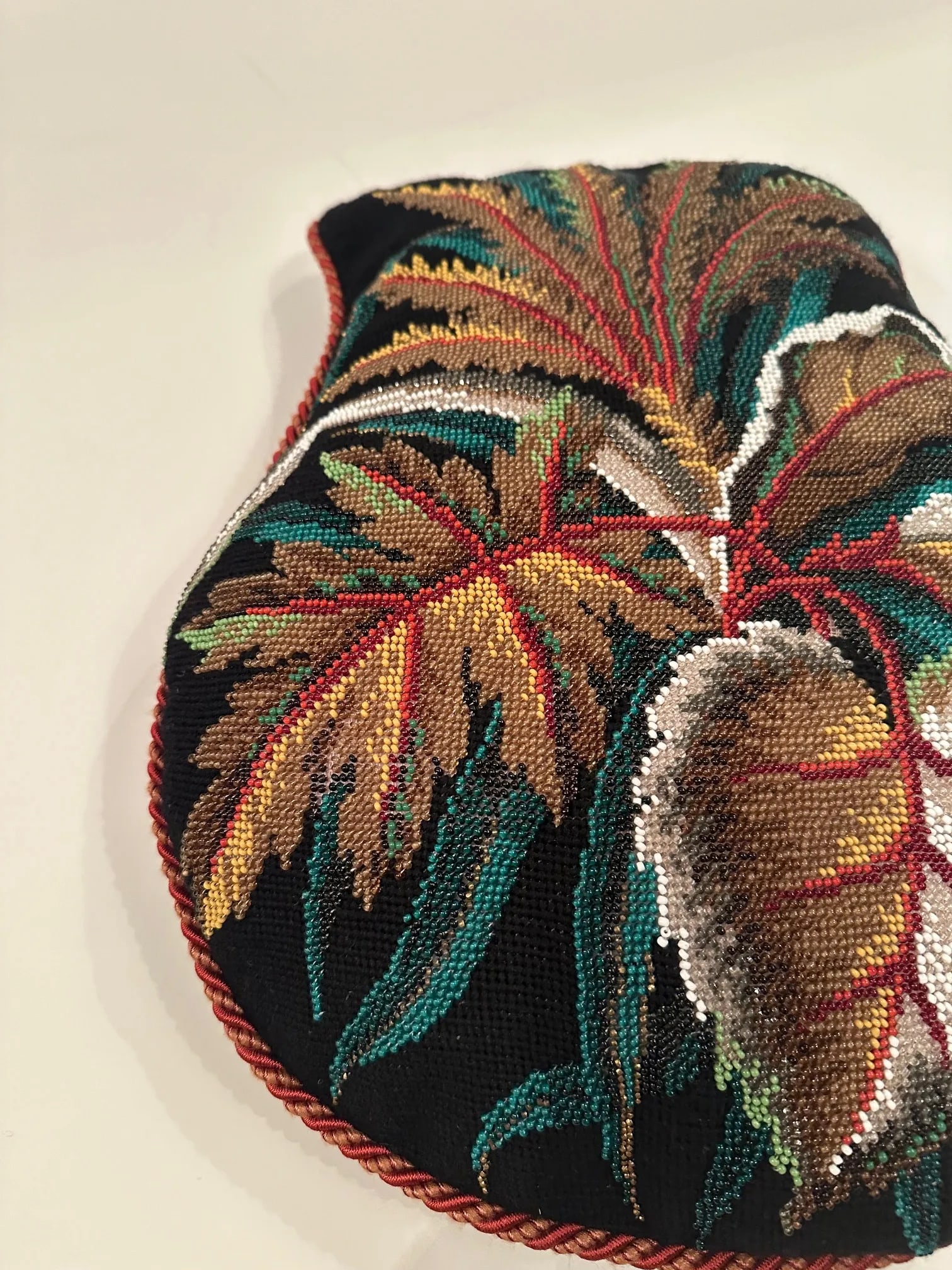 Beadwork Victorian Pillows -A Pair - 3