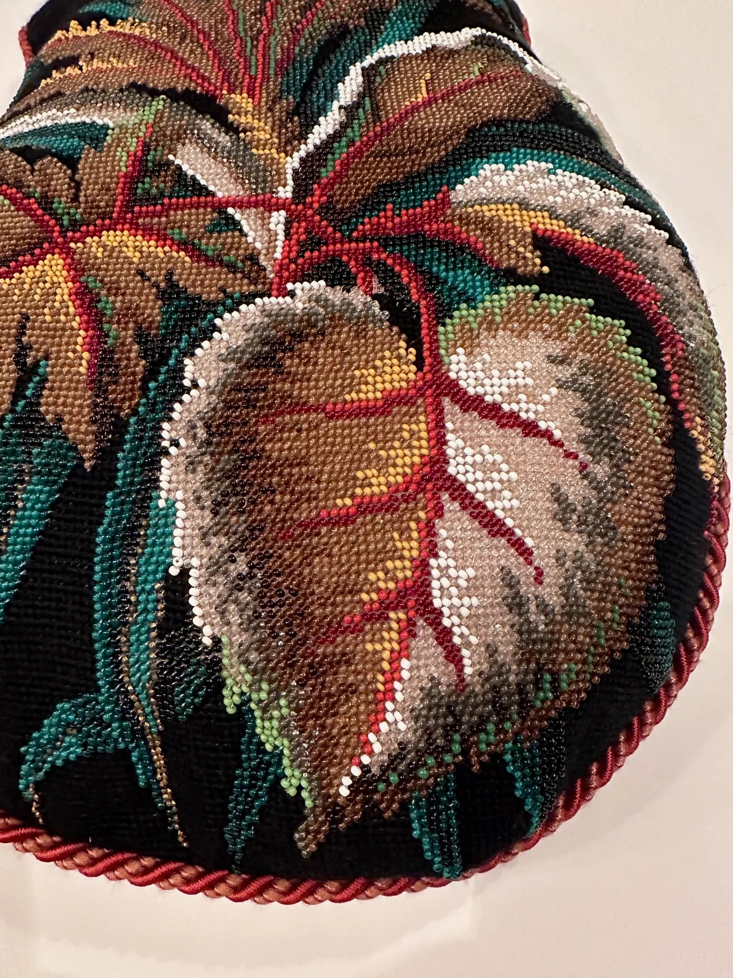 Beadwork Victorian Pillows -A Pair - 9