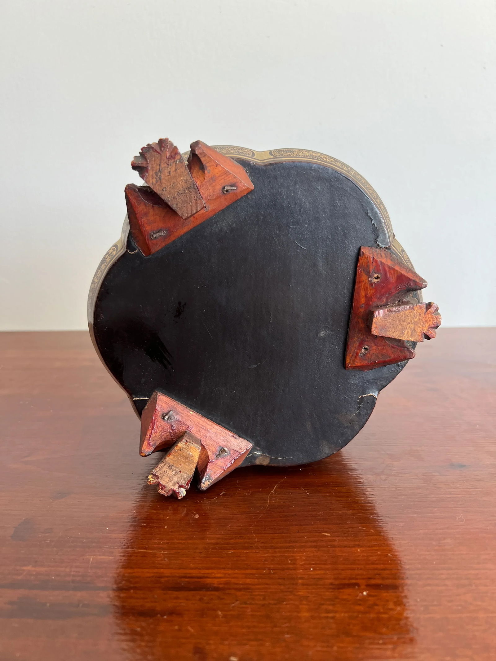 19th Century, Chinese Export Gilt Black Lacquer Melon Form Tea Caddy Box - 7