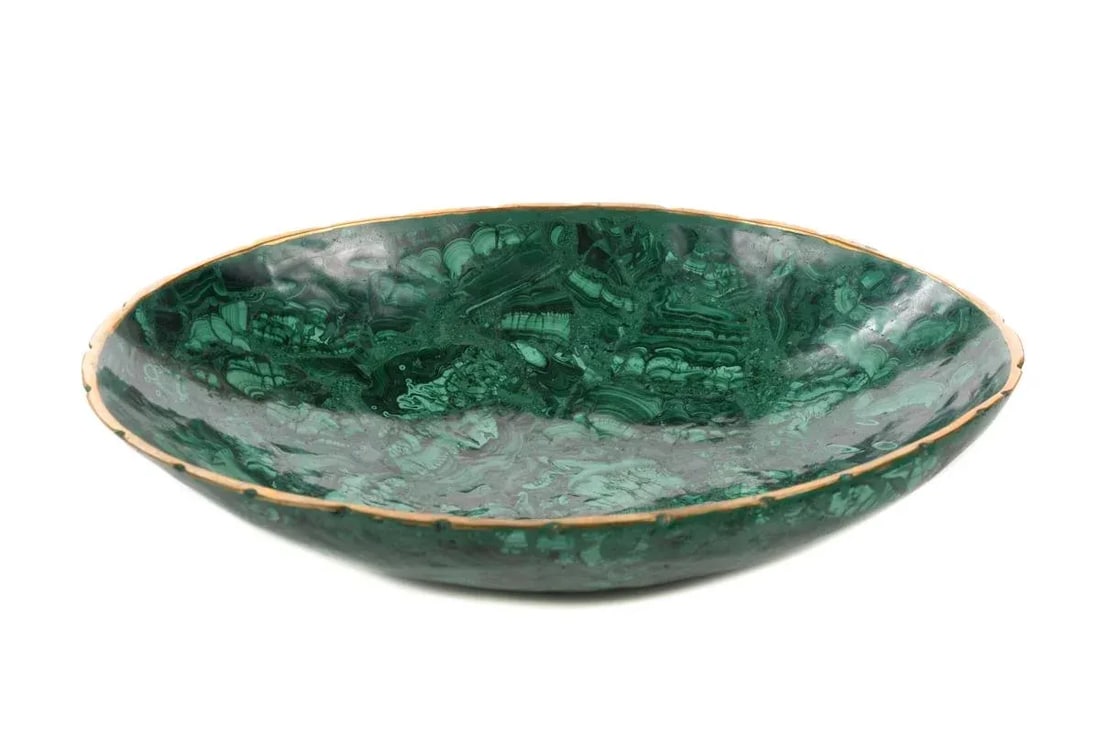 Natural Malachite & Bronze Nut Bowls - Set of 13 - 6