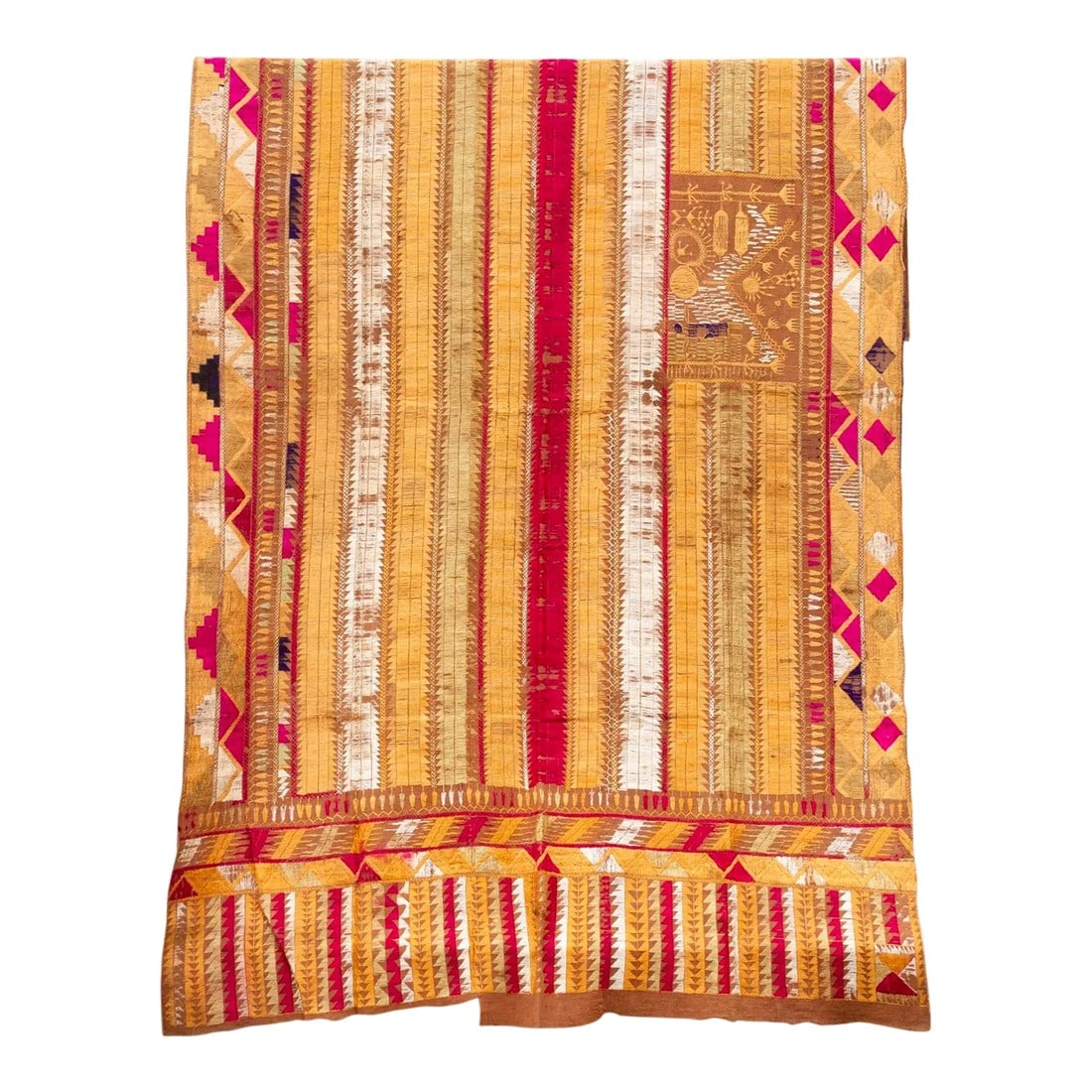 Fine Multicolor Tribal Antique Phulkari Throw (1 of 7)