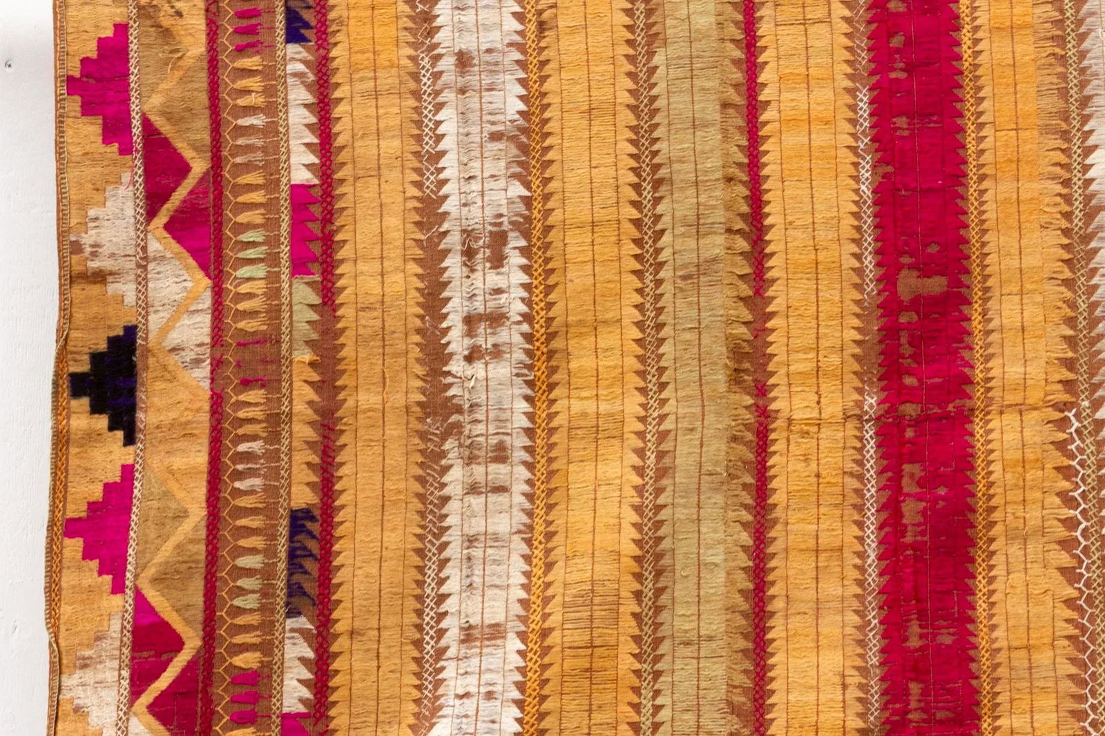 Fine Multicolor Tribal Antique Phulkari Throw - 4