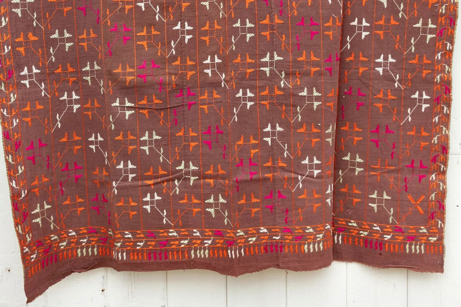 Mid-Century Punjabi Phulkari Throw - 3