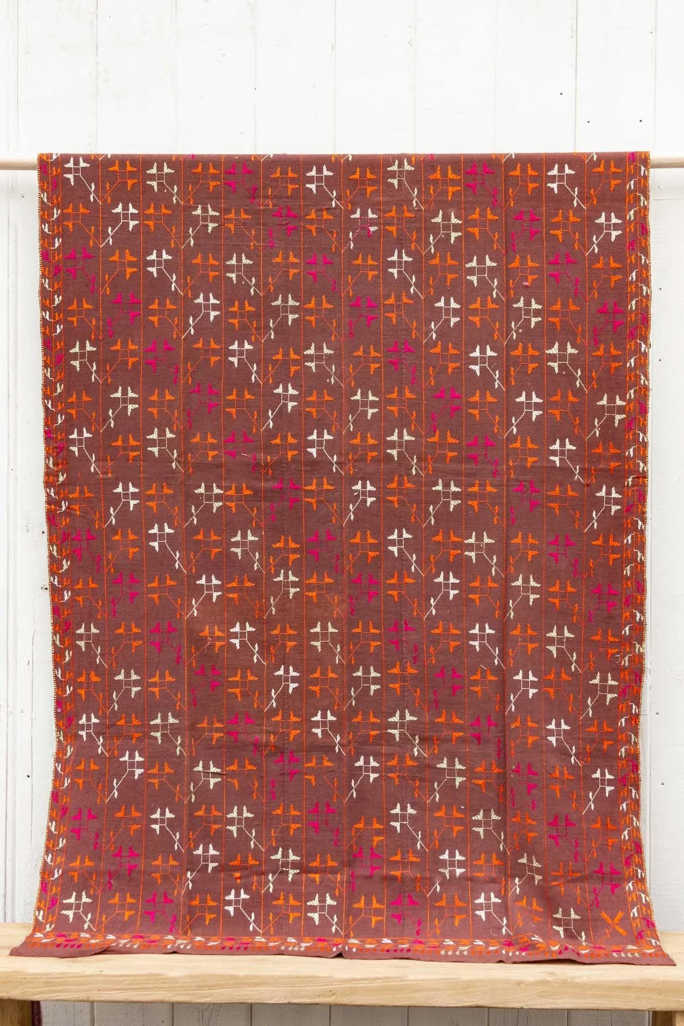 Mid-Century Punjabi Phulkari Throw - 4
