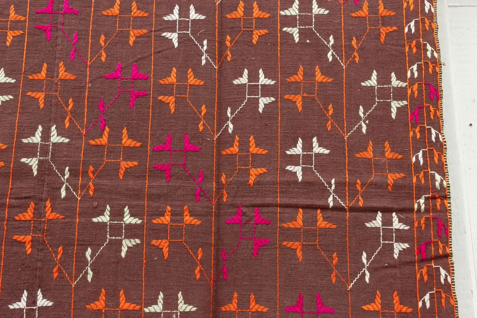Mid-Century Punjabi Phulkari Throw - 7