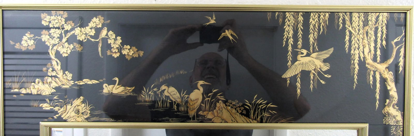 Vintage La Barge Reverse Glass Chinoiserie Mirror Signed J. Bivens 1981 - 6