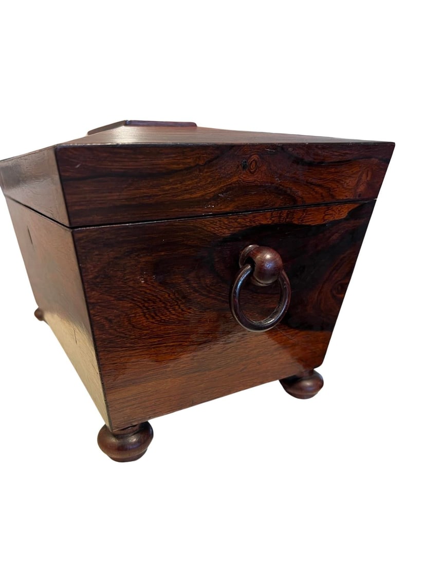 Large 19th Century English Mahogany Sarcophagus Form Tea Caddy - 4