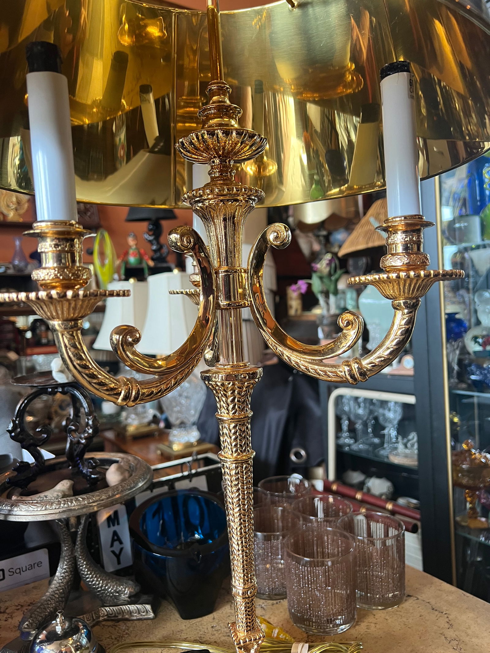 1990s Triple Arm Bouillote Style Lamp - 3