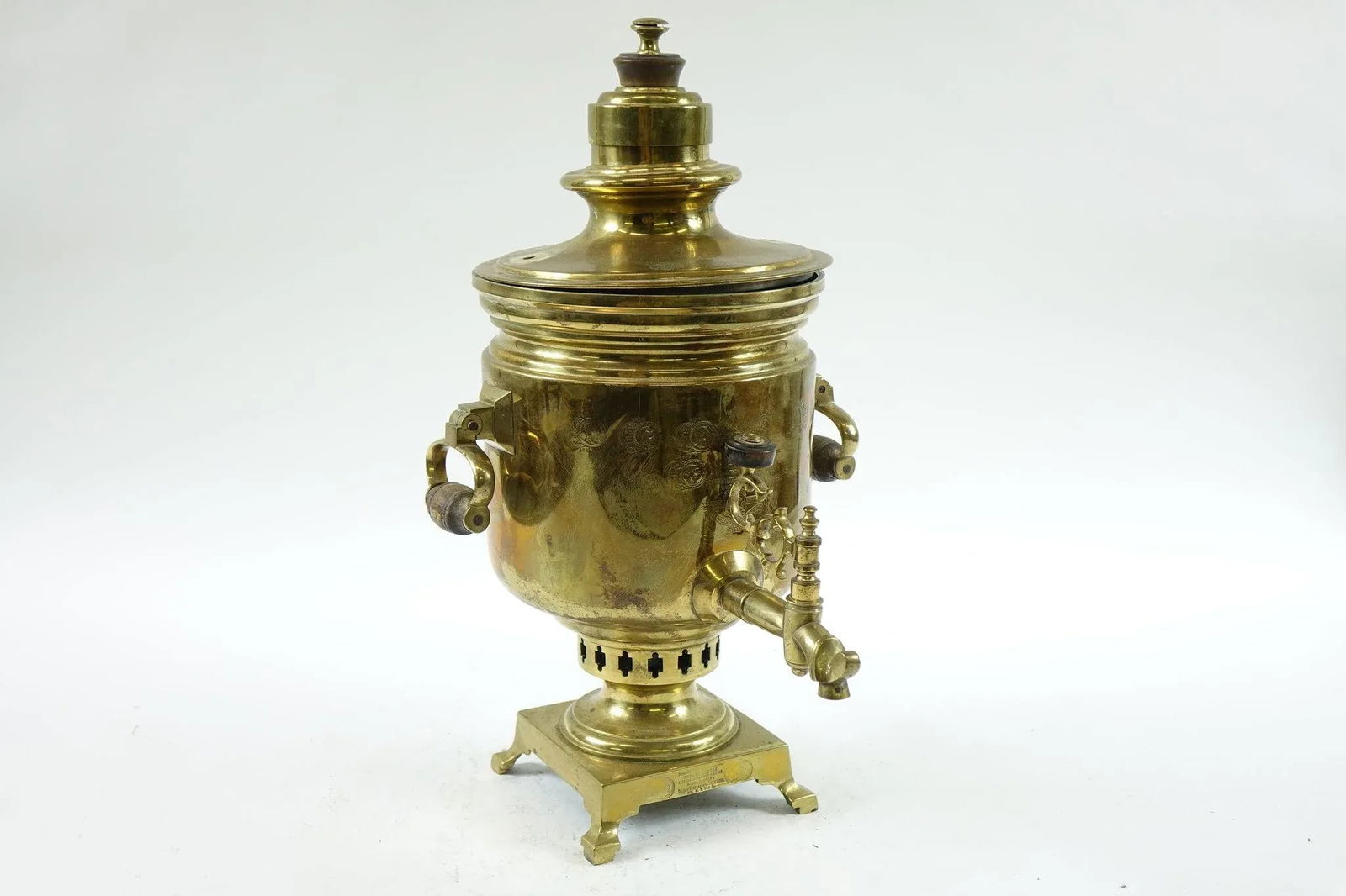 Antique Brass Russian Samovar 19th Century With Stamps 10 - 8