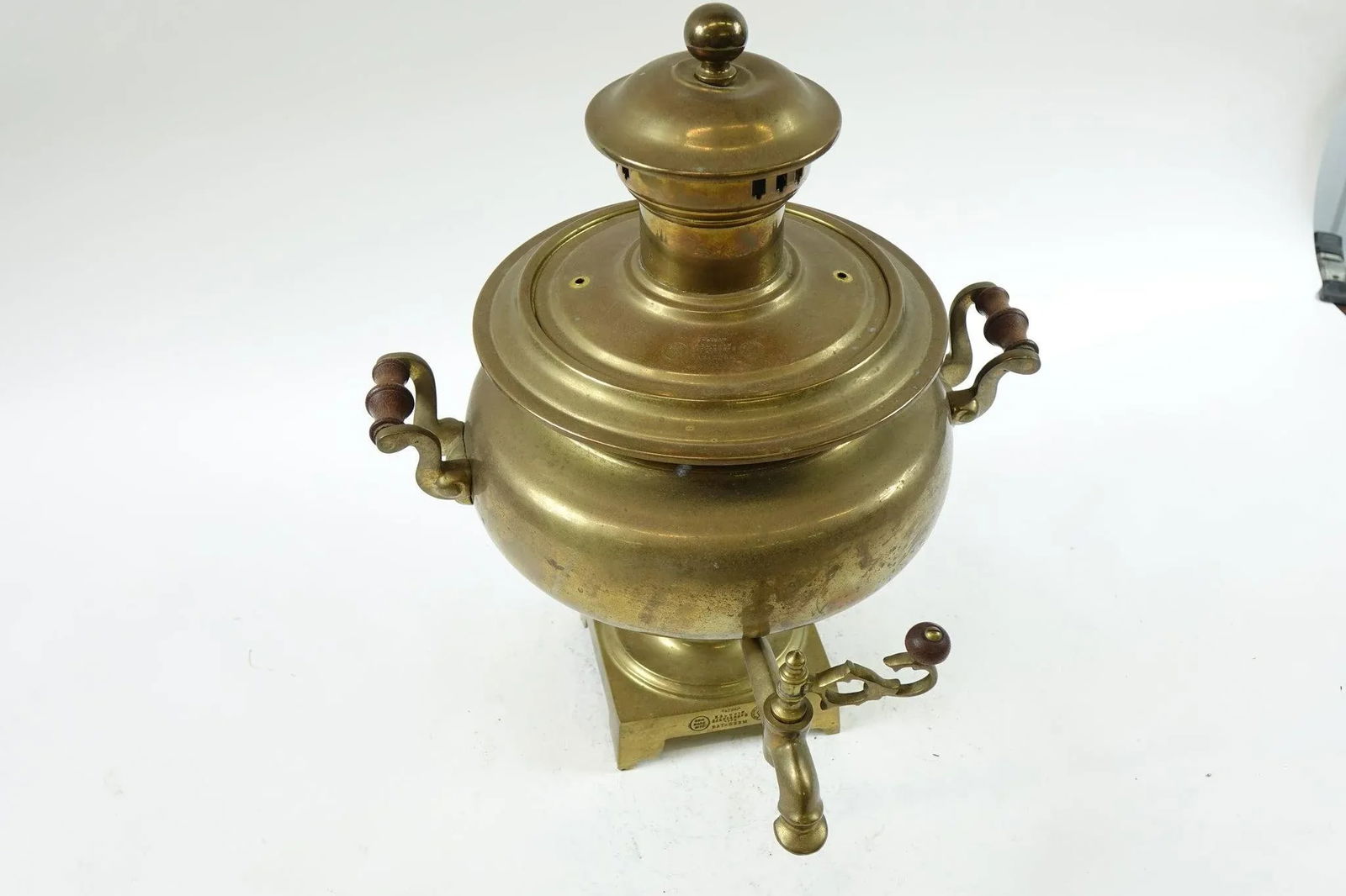 Antique Brass Russian Samovar 19th Century With Stamps 11 - 2