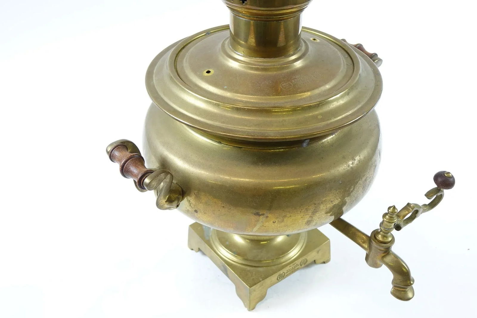 Antique Brass Russian Samovar 19th Century With Stamps 11 - 5