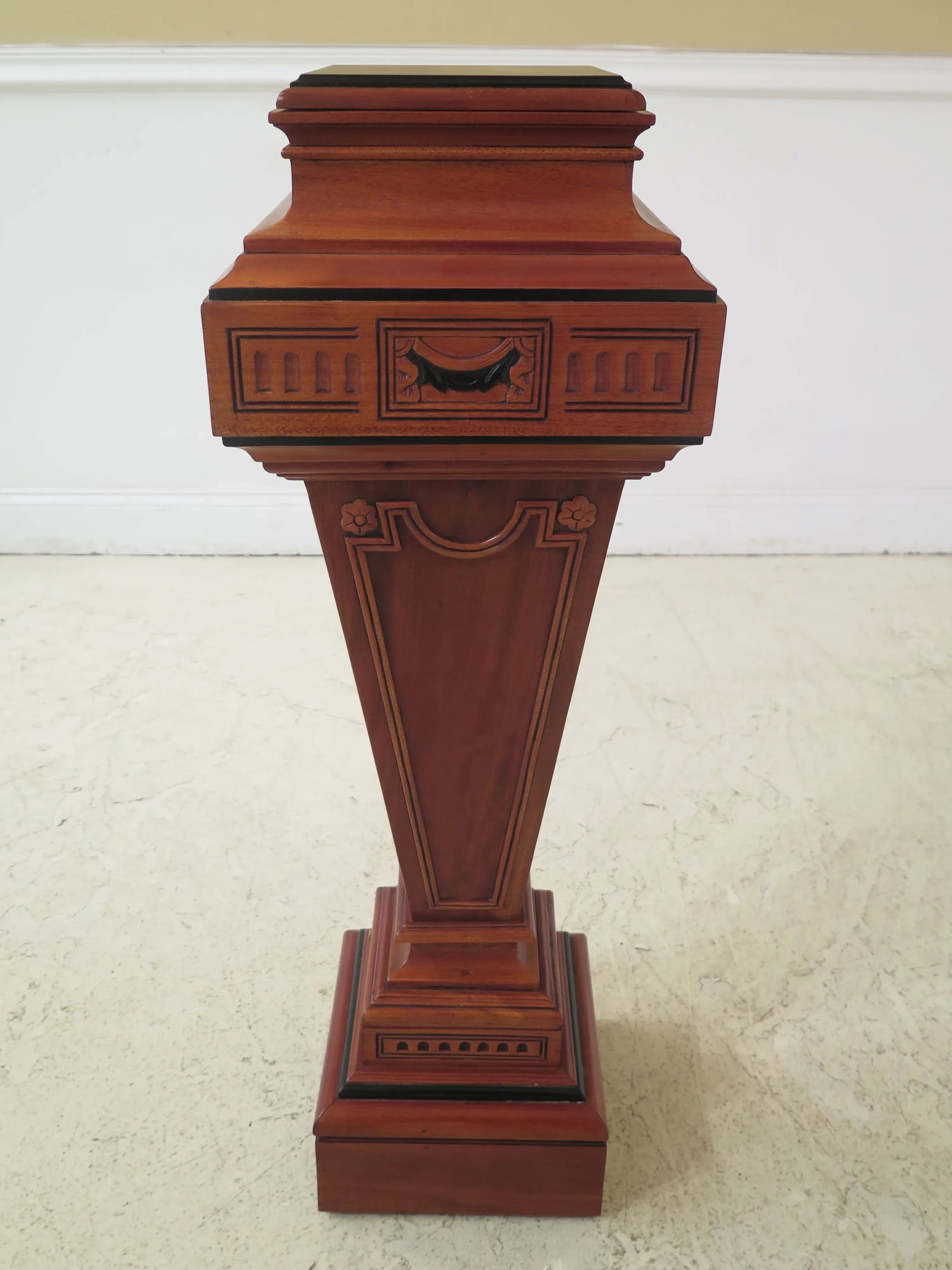 Mahogany Adam Style Carved Pedestals-A Pair - 2
