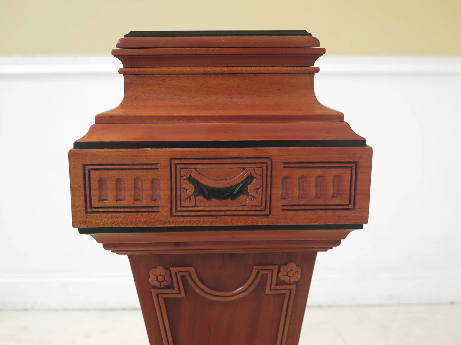 Mahogany Adam Style Carved Pedestals-A Pair - 3