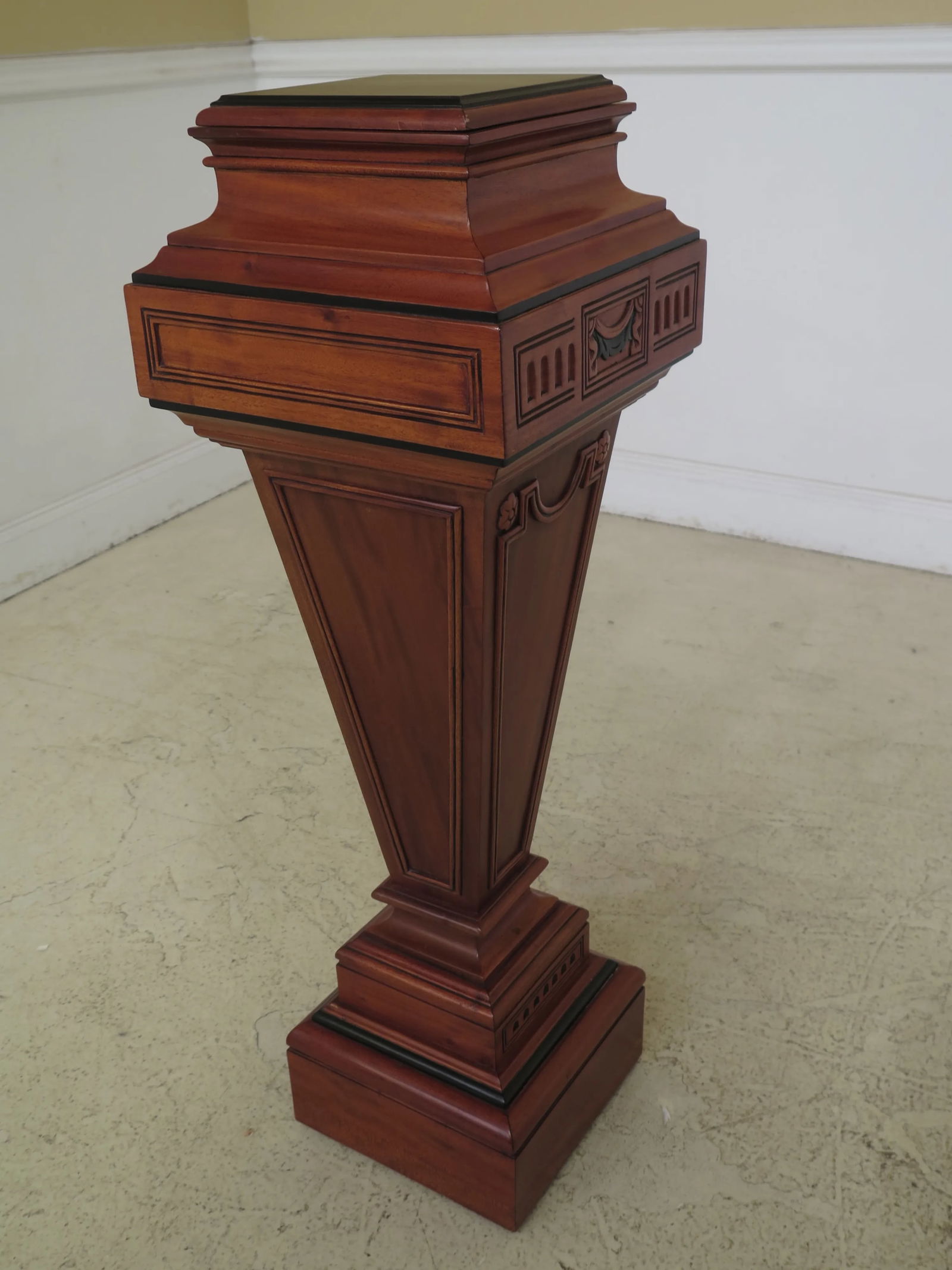 Mahogany Adam Style Carved Pedestals-A Pair - 6