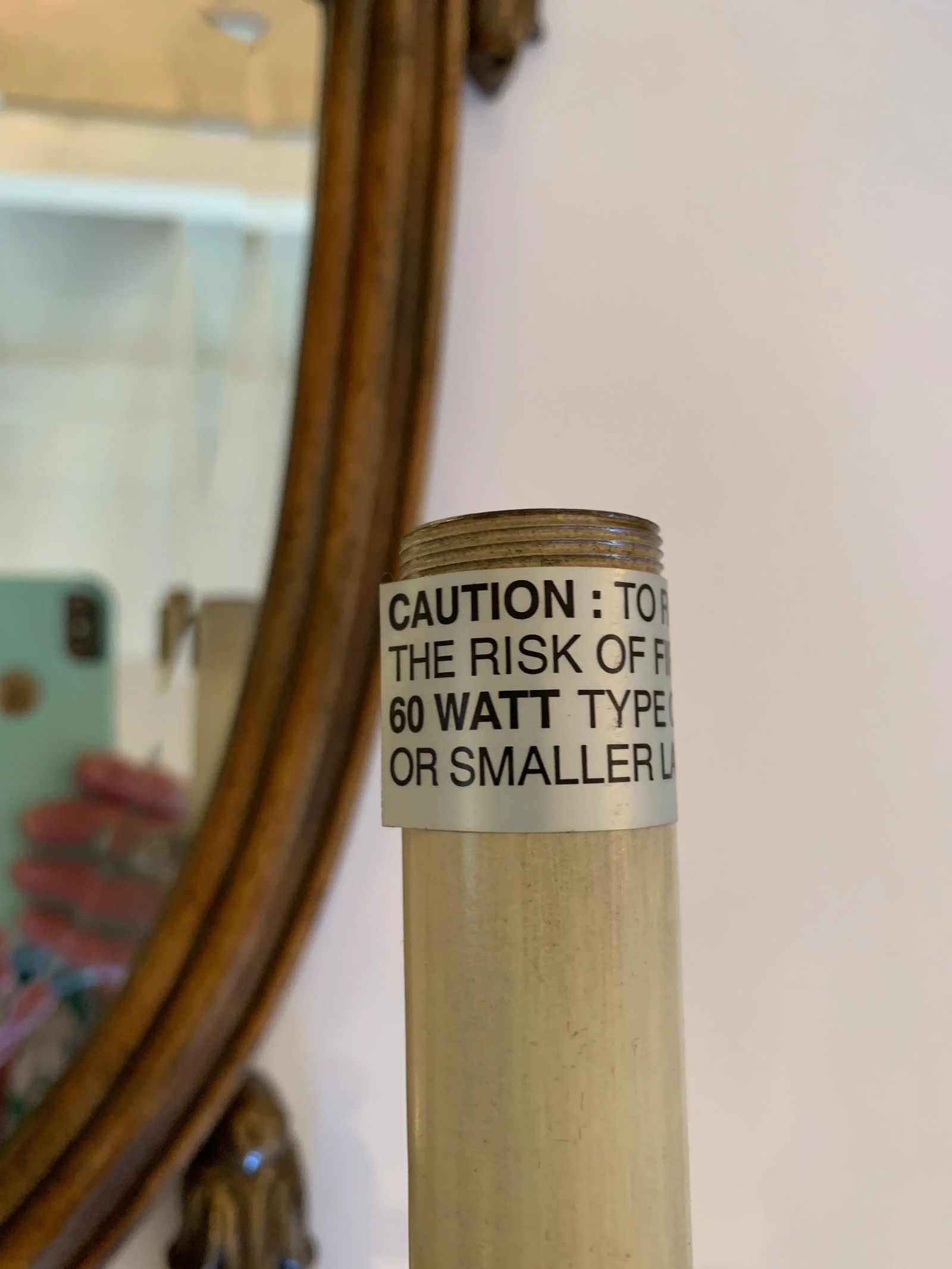 Handsome Shield Back Mirror Two-Arm Sconces With Bronze Medallion Top - a Pair - 8