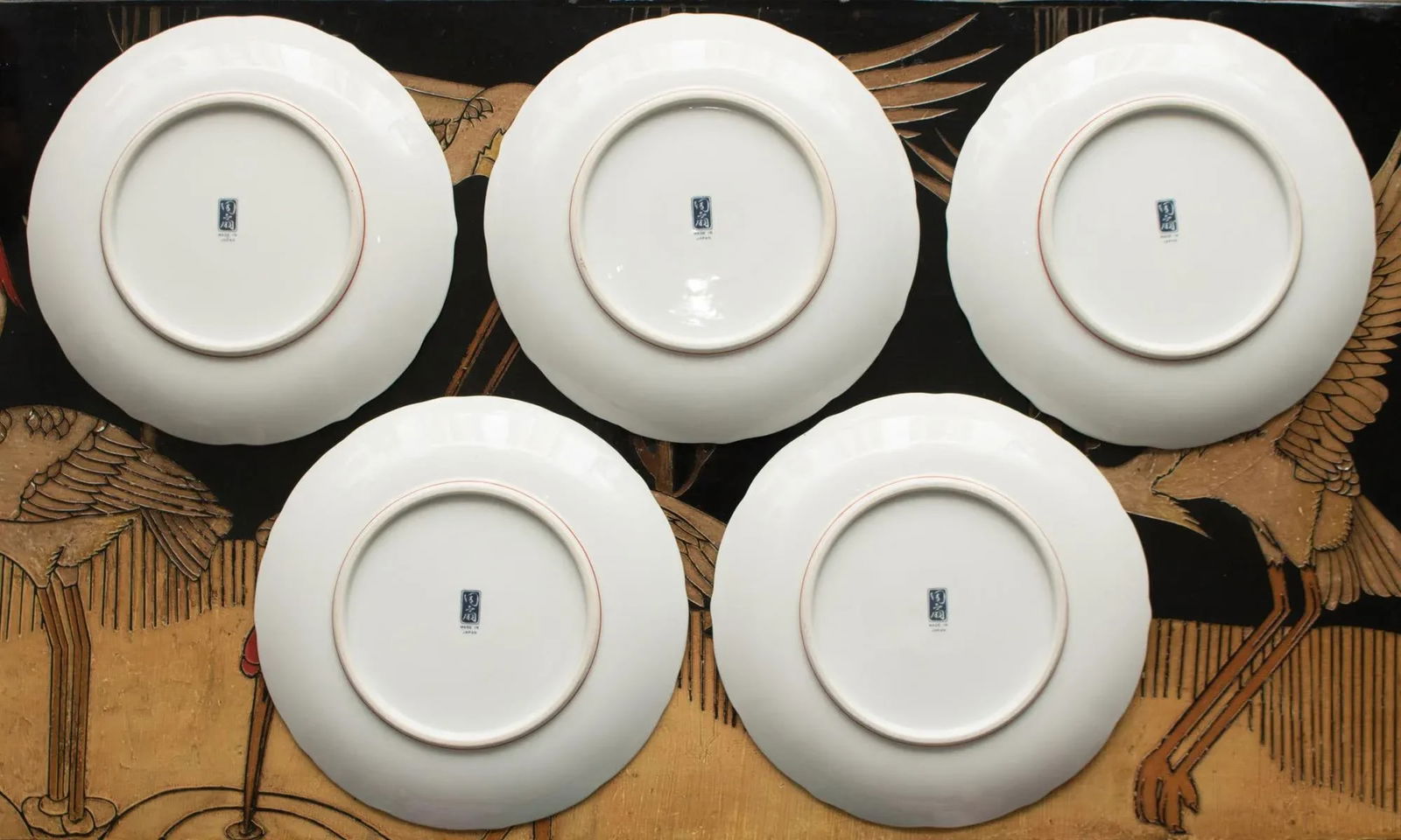 Circa 1970s Japanese Imari 22k Gold Dinner Plates- Set of 5 - 4