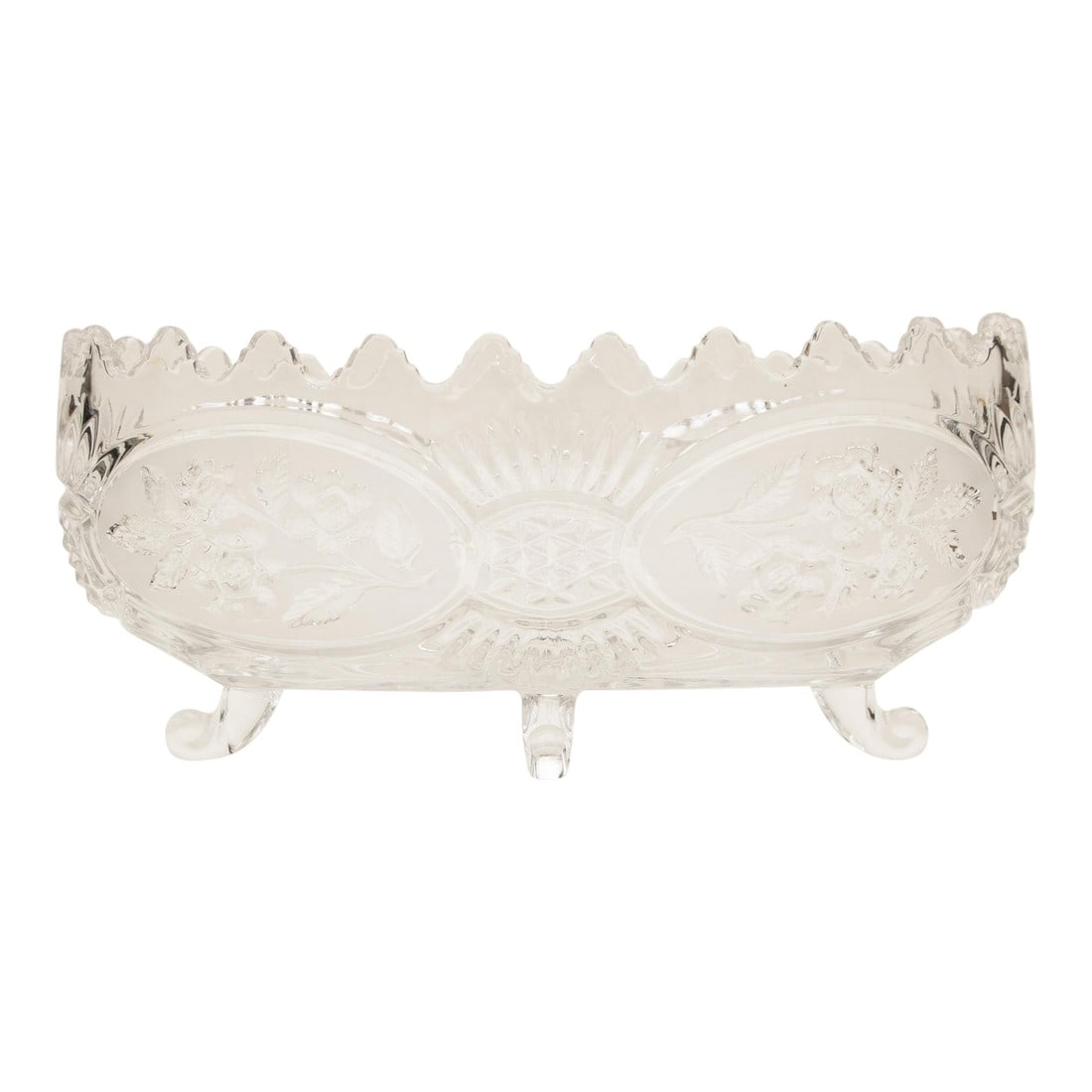 Bohemian Crystal Large Footed Serving Bowl, Circa 1970s: Fabulous Bohemian Crystal Large Footed Serving Bowl in excellent condition. No cracks or chips. Clean, sturdy. Gently used. Comes from my Mom's collection. Czechoslovakia, c. 1970s. Condition: