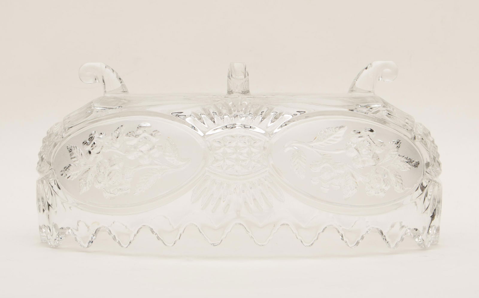 Bohemian Crystal Large Footed Serving Bowl, Circa 1970s - 5