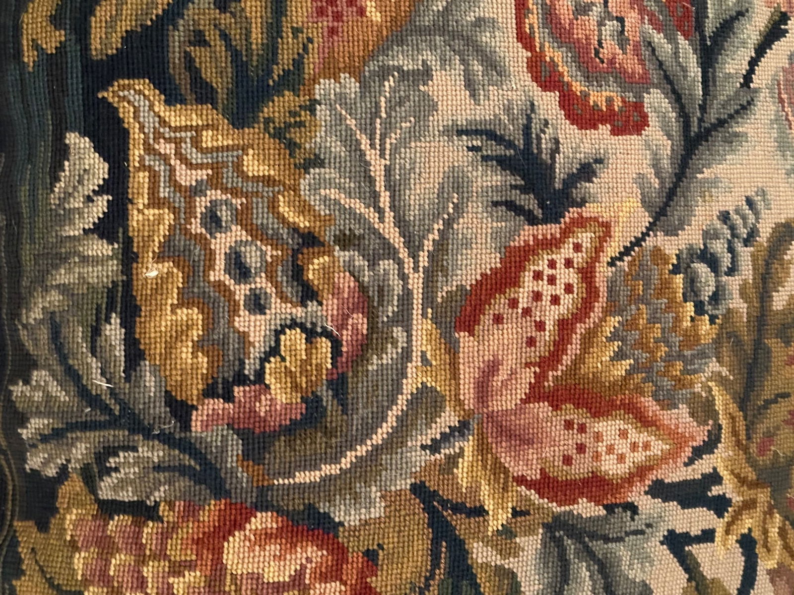 Hand Made Needlepoint Pillows With Bakelite Buttons -A Pair - 10