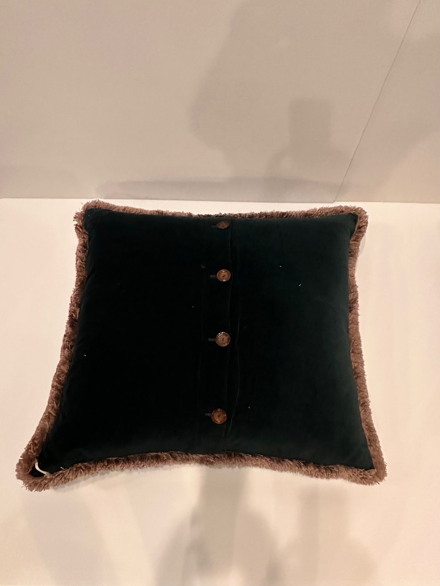 Hand Made Needlepoint Pillows With Bakelite Buttons -A Pair - 2