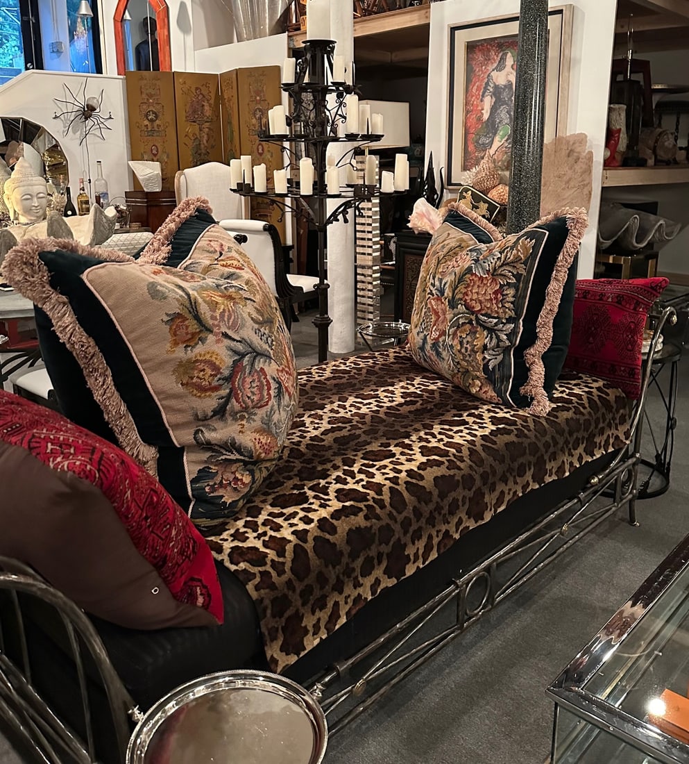 Hand Made Needlepoint Pillows With Bakelite Buttons -A Pair - 4