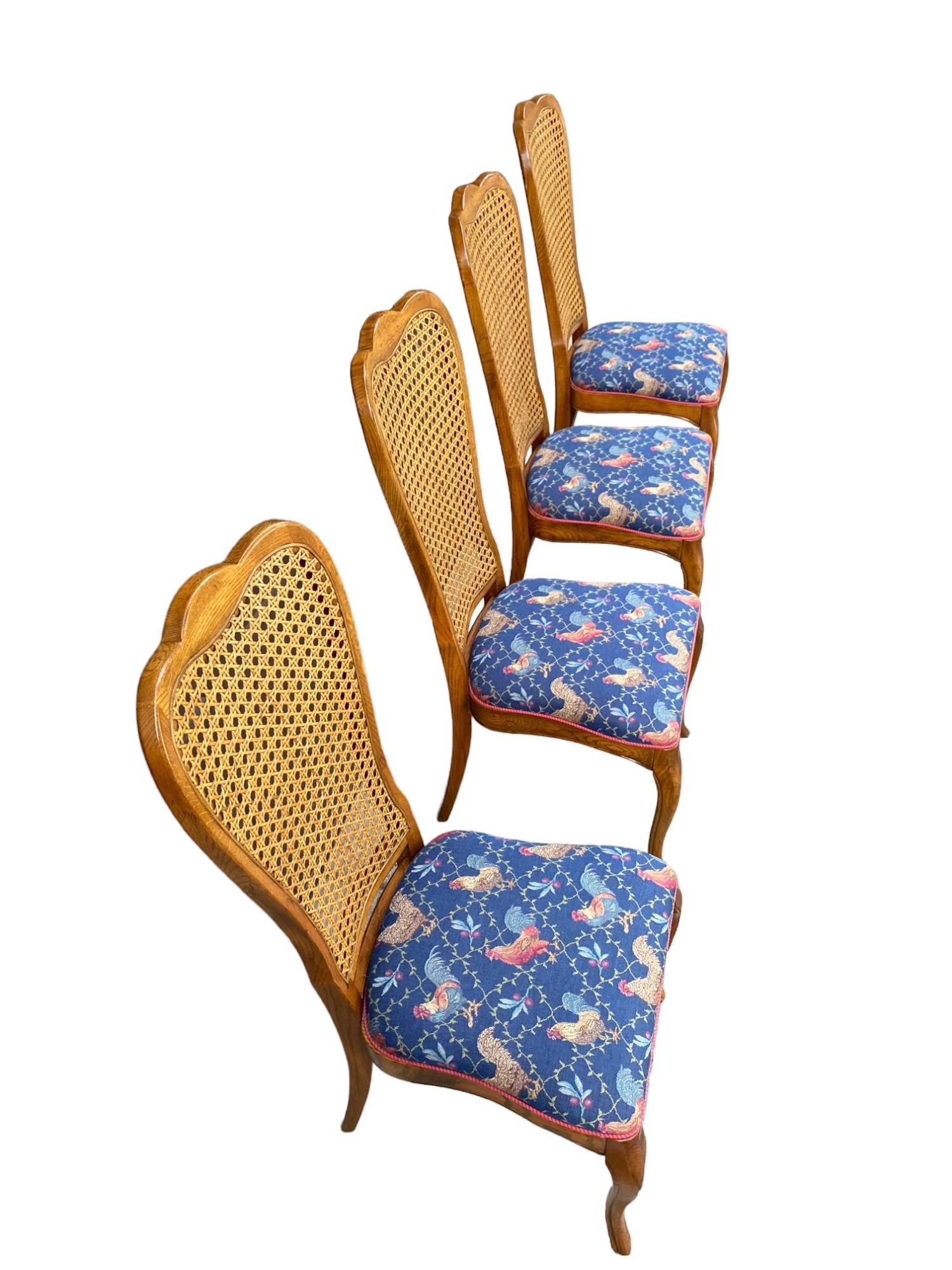 Cane Back Rooster Dining Chairs - Set of 4 - 2