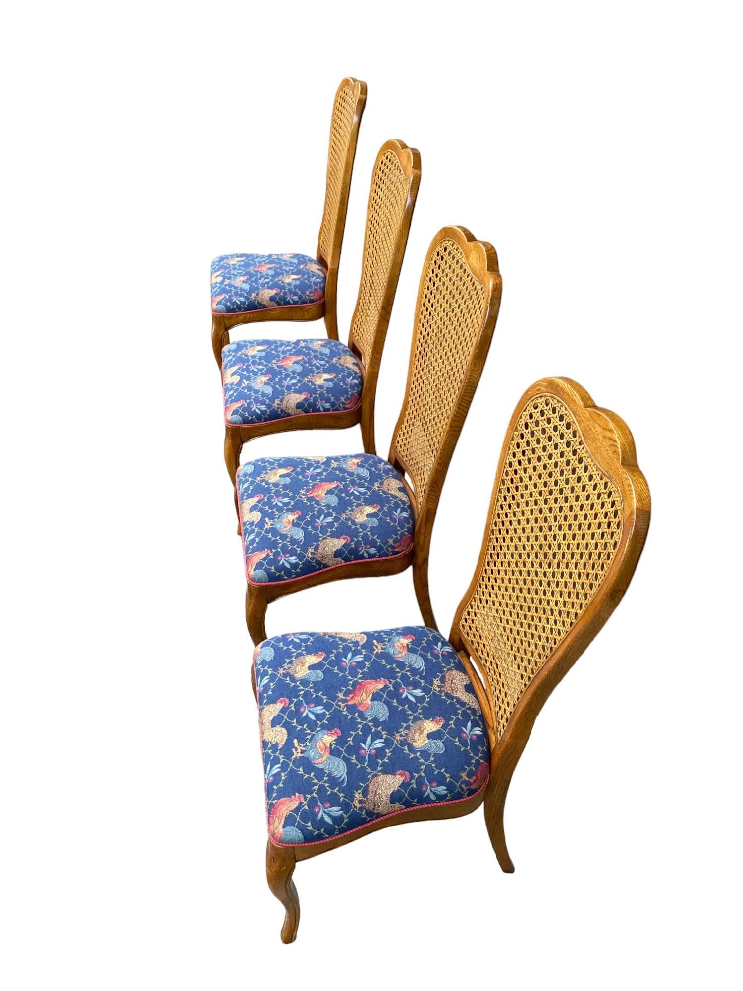 Cane Back Rooster Dining Chairs - Set of 4 - 3