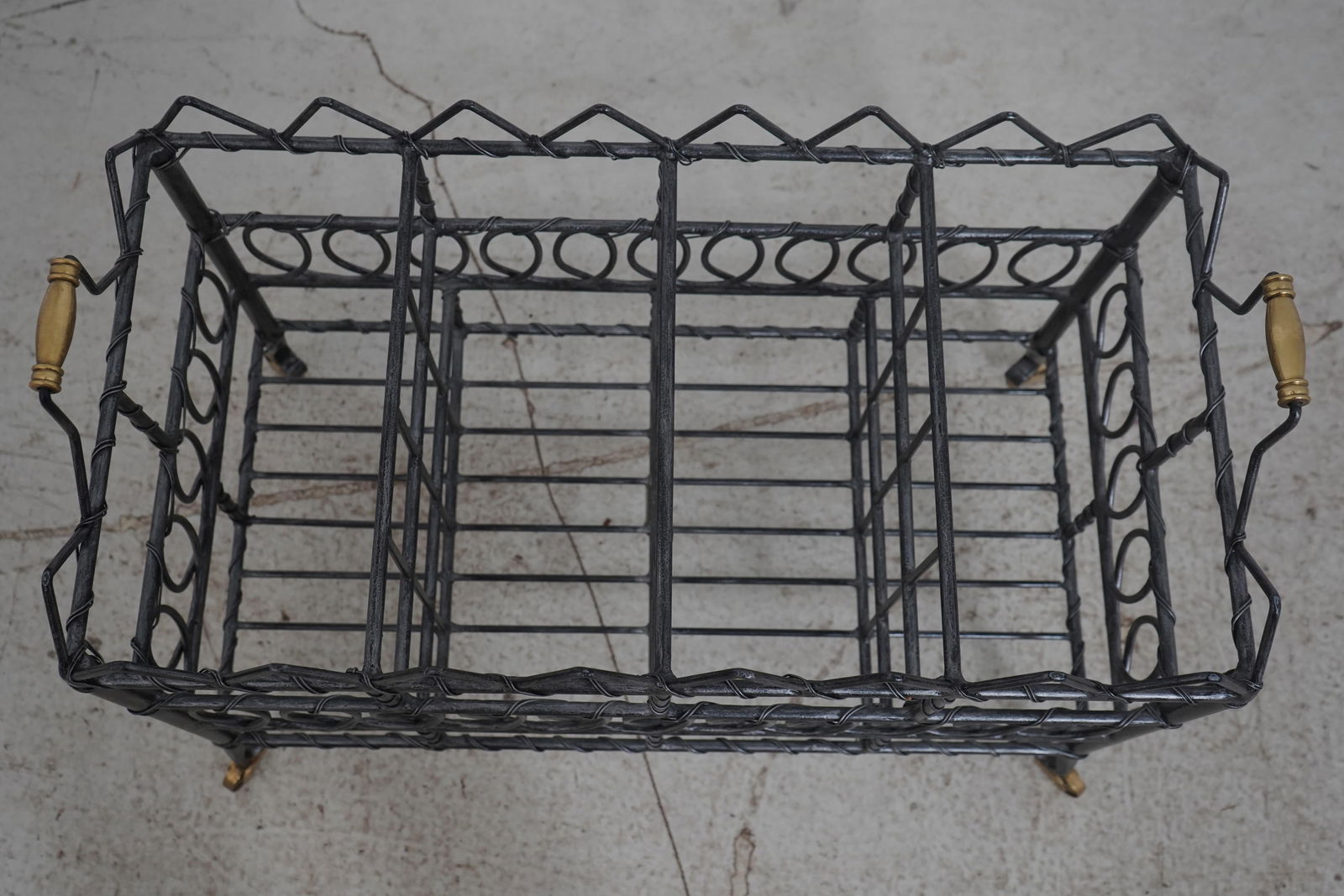 Maitland Smith Iron & Brass Magazine Rack - 7