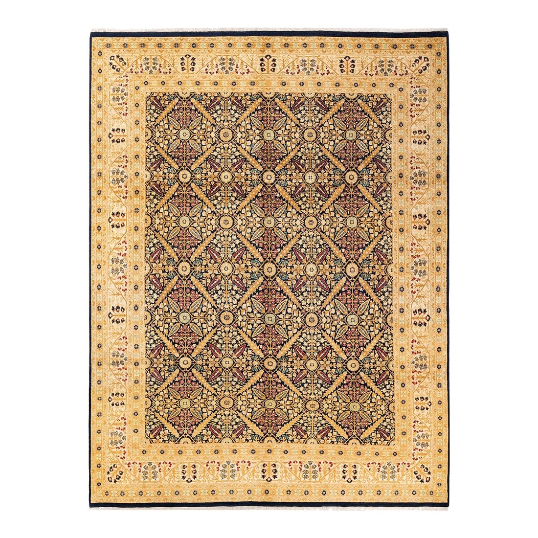Mogul, One-of-a-Kind Hand-Knotted Area Rug - Blue, 7' 10" x 10' 3": With understated palettes and allover designs, the rugs in the Mogul Collection will bring timeless sophistication to any room. Influenced by a spectrum of Turkish, Indian, and Persian designs, the