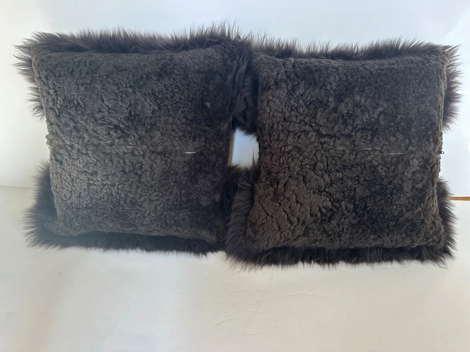 Handmade Shearling & Mixed Fur Pillows -A Pair - 2