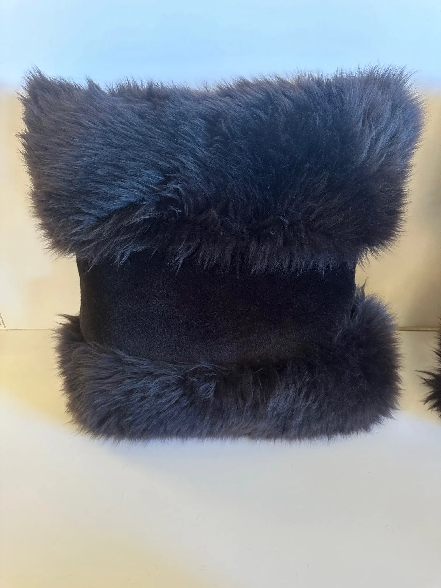 Handmade Shearling & Mixed Fur Pillows -A Pair - 5